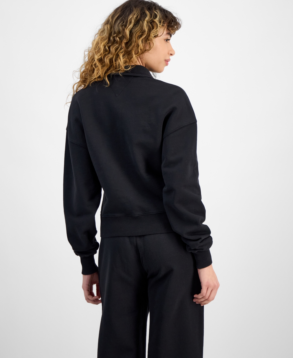 Tommy Jeans Women's Cotton H-Patch Long-Sleeve Polo Sweatshirt