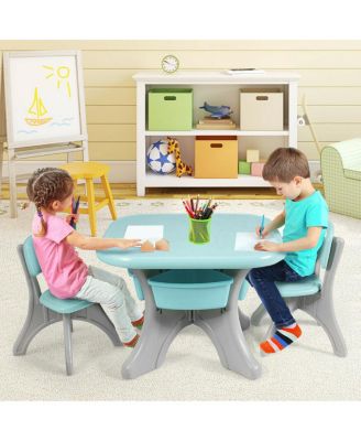 In/Outdoor 3-Piece Plastic Children Play Table & Chair Set