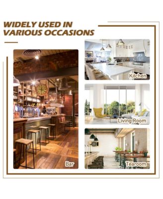 Set of 4 BarStool 25.5'' Swivel Counter Height Dining Chair with Rubber Wood Legs