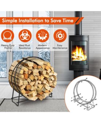 40-inch Tubular Steel Firewood Storage Rack