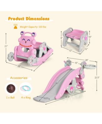 4-in-1 Rocking Horse and Slide Set for Kids