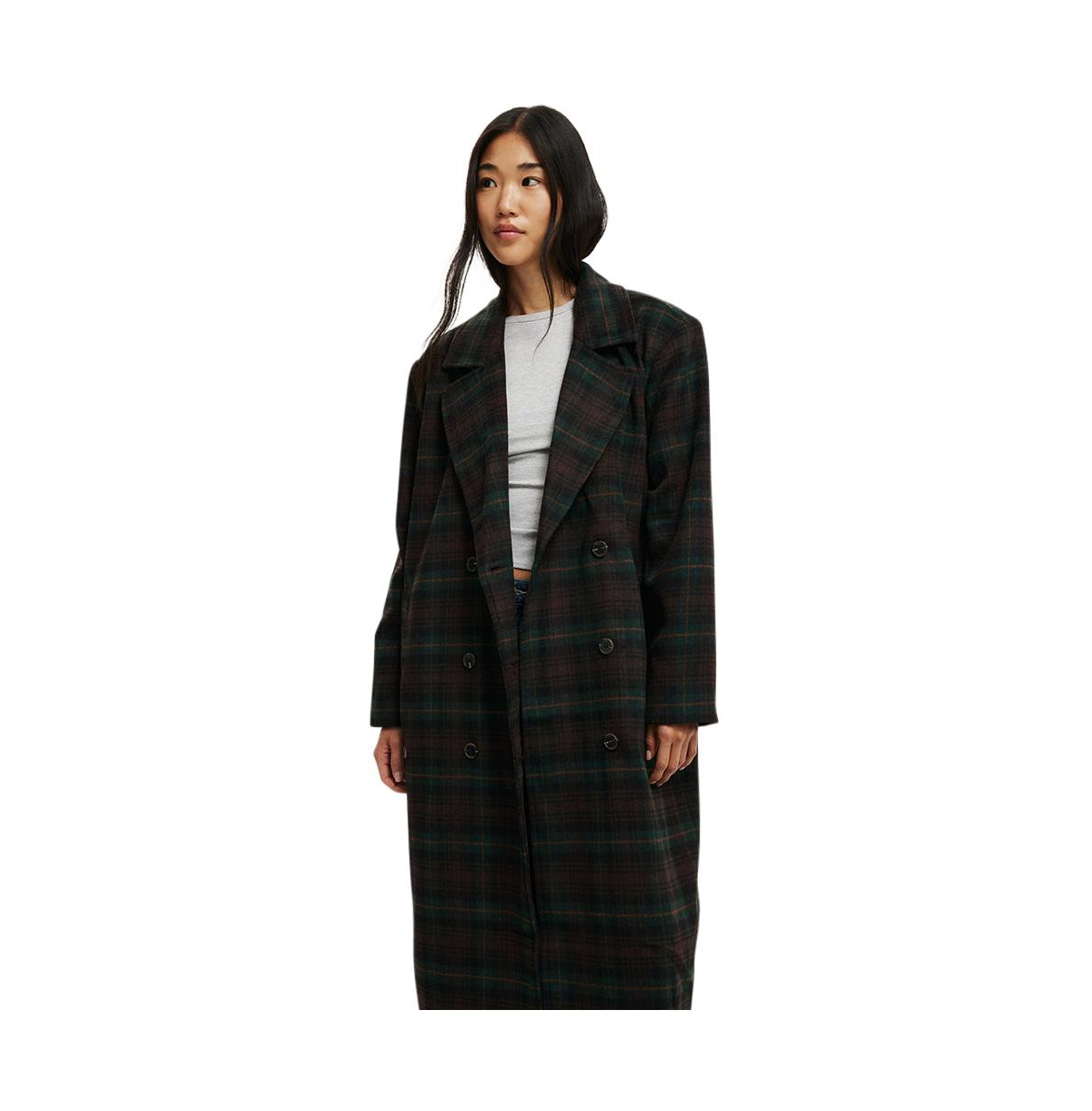 Cotton On Women's Harrison Coat -brown check