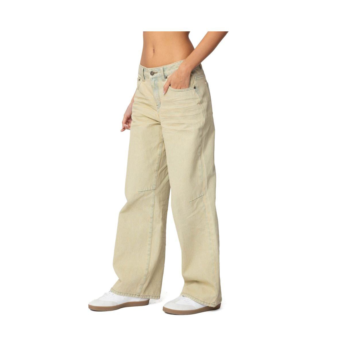 Edikted Women's Low Rise Vintage Washed Boyfriend Jeans