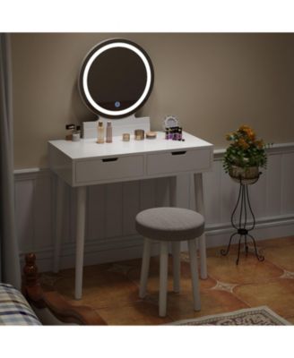 Vanity Desk, Makeup Vanity Desk with Touch Light Mirror