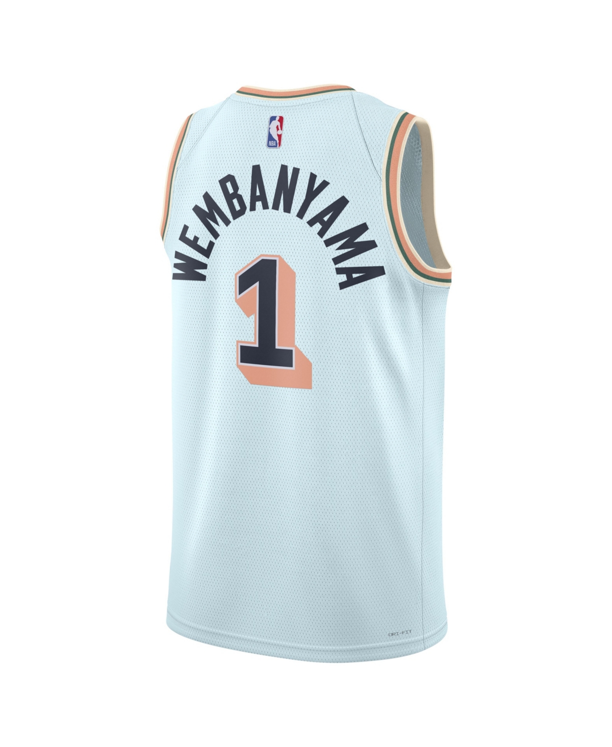Nike Men's and Women'sVictor Wembanyama San Antonio Spurs 2024/25 City Edition Finished Swingman Jersey - Light Blue
