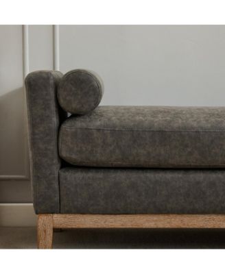 66" Upholstered Bench Daybed Ottoman with Wood Legs for Bedroom, Living Room, Entryway-The Pop Home