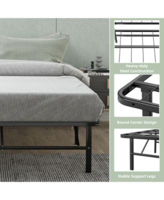 Queen Size Foldable Metal Platform Bed with Tool-Free Assembly-Queen size