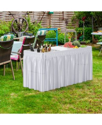 5 FT Folding Ice Cooler Table with Double Sinks for Camping Party Picnic Wedding