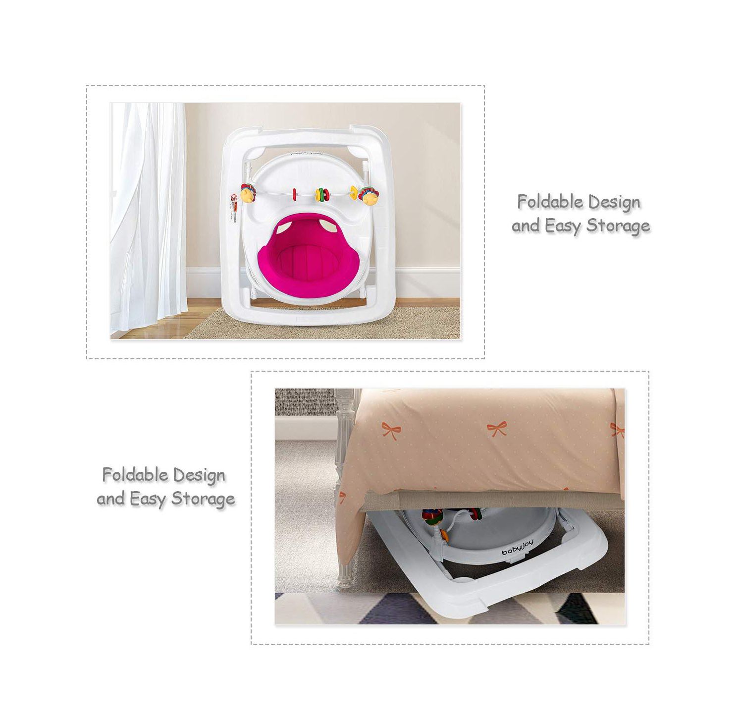 Baby Adjustable-Height Foldable Walker
