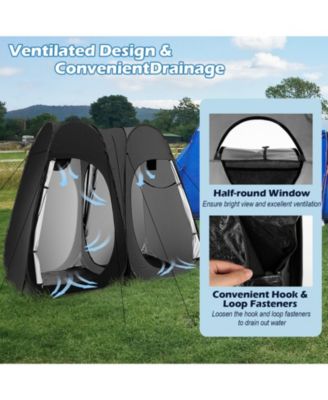 Oversized Pop Up Shower Tent with Window Floor and Storage Pocket