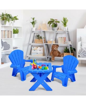 3-Piece Plastic Children Play Table Chair Set