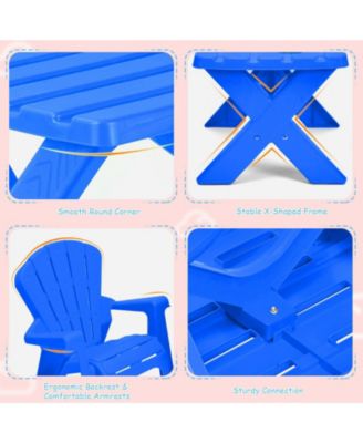 3-Piece Plastic Children Play Table Chair Set