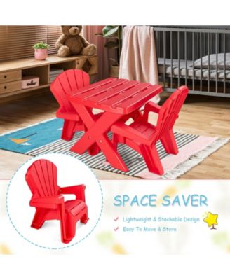3-Piece Plastic Children Play Table Chair Set