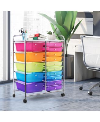 15-Drawer Utility Rolling Organizer Cart Multi-Use Storage