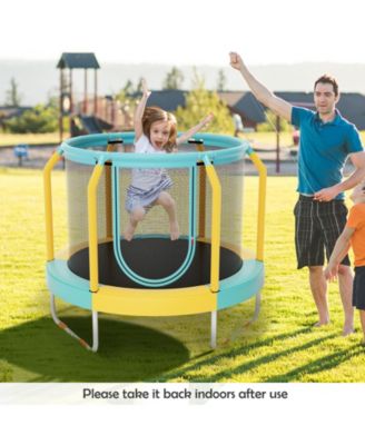 Mini Trampoline with Enclosure and Heavy-duty Metal Frame
