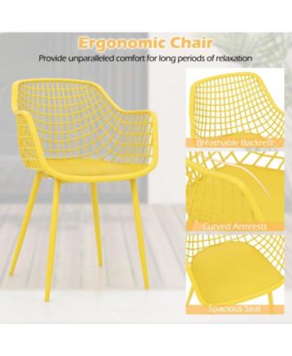 3 Piece Patio Chair Set with PP Seat and Tabletop for Porch