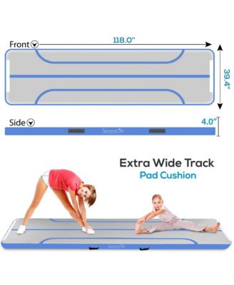 9.8 ft. Tumbling Gymnastics Inflatable Air Mat with Electric Air Pump, Blue