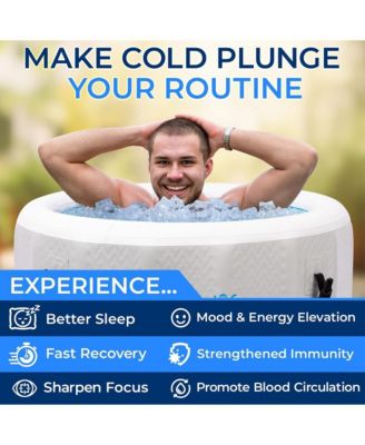 Inflatable Cold Plunge Tub with Lid and Insulated Design, Black