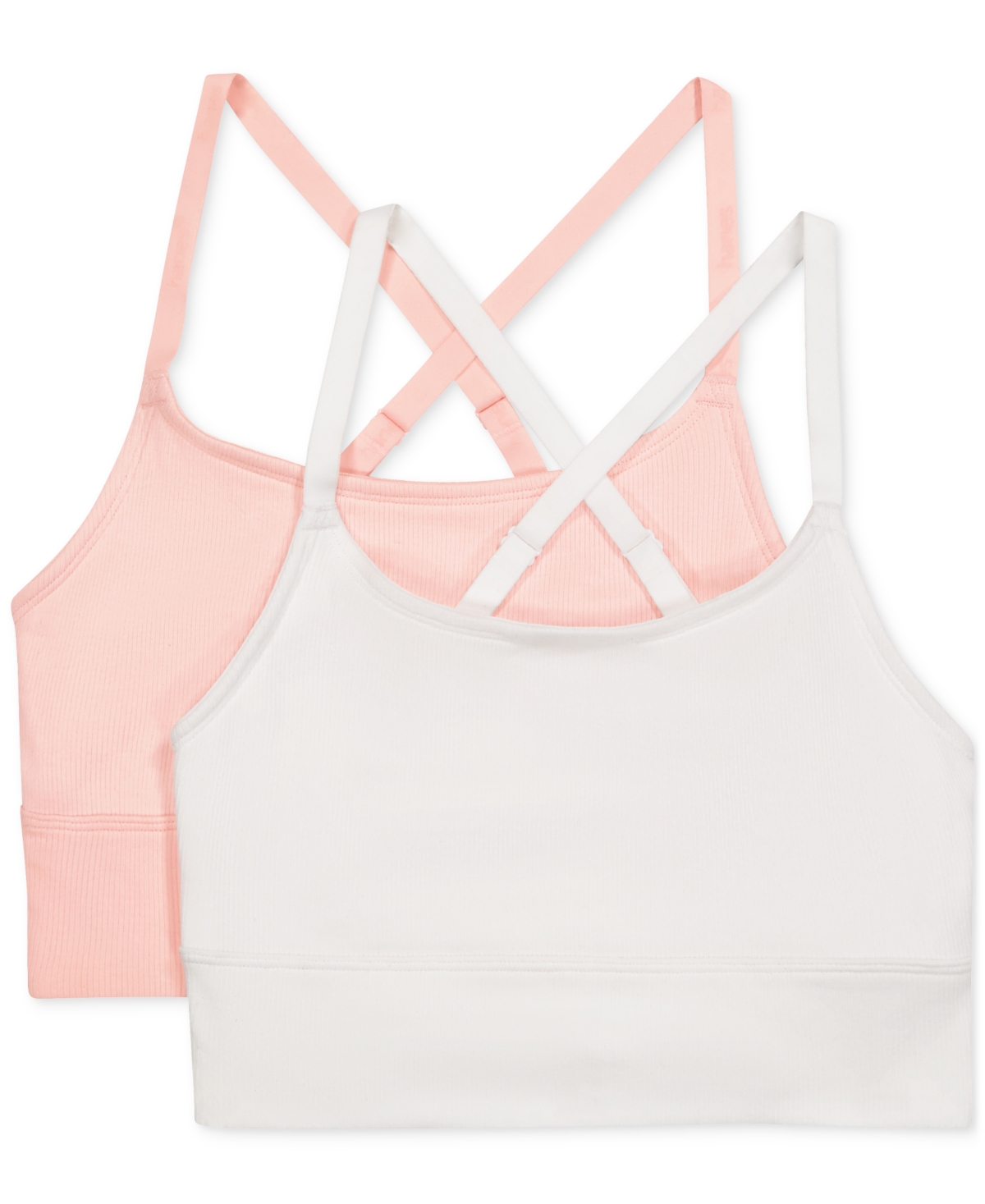 Hanes Women's 2-Pk. Originals Ultimate Longline Bralette  - White