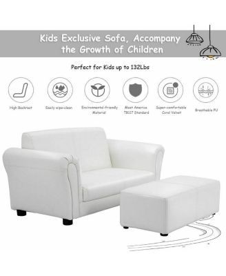 Soft Kids Double Sofa with Ottoman