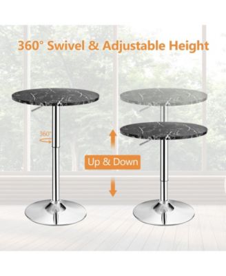 360° Swivel Cocktail Pub Table with Sliver Leg and Base