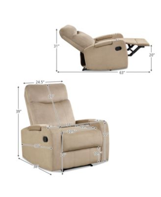 Recliner Chair Single Sofa Lounger with Arm Storage and Cup Holder for Living Room