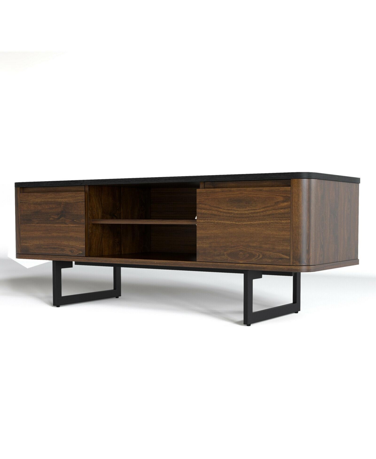 Gouun Wooden Tv Stand with 2-Door Storage Cabinets for for TVs up to 55 Inch