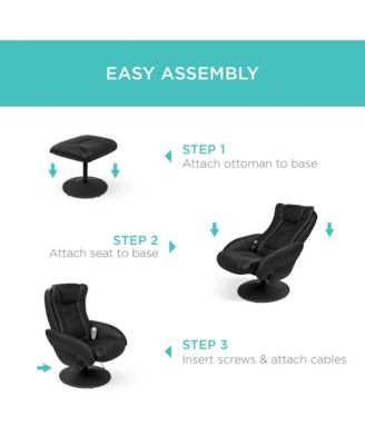 Faux Leather Electric Massage Recliner Chair w/ Stool Ottoman, Remote Control, 5 Modes