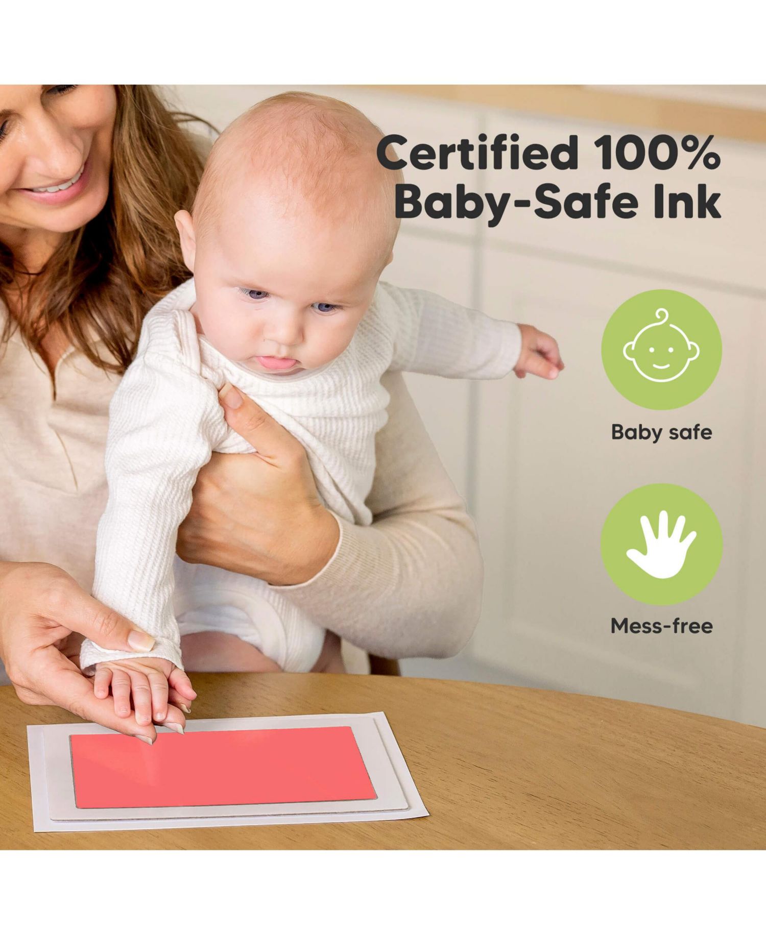 1pk Inkless Ink Pad for Baby Hand and Footprint Kit, Clean Touch Dog Paw, Dog Nose Print Kit, Baby & Pet Safe, Jumbo