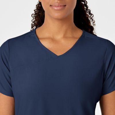 Women's W123 Y-Neck Wrap Scrub Top