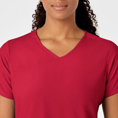 Women's W123 Y-Neck Wrap Scrub Top