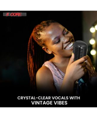 Vintage Microphone Classic Dynamic Professional XLR Studio Retro Style Mic Black