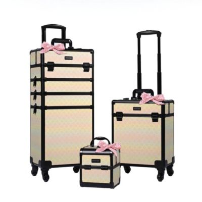 3-Piece Makeup Train Cases Cosmetic Organizer Kit Grace ForgetMeNo