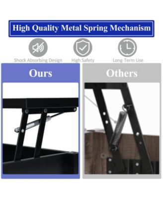 Lift Top Table with Hidden Storage Compartment