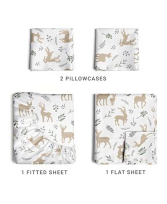 Christmas 4 Piece Microfiber Sheet Set (Queen / Trees 2)