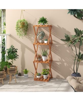 4-Tier Folding Plant Rack and Free-Standing Shoe Rack