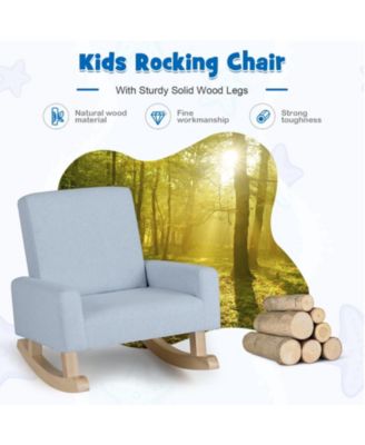 Kids Rocking Chair with Solid Wood Legs