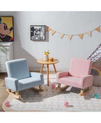 Kids Rocking Chair with Solid Wood Legs