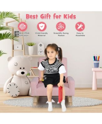 Kids Rocking Chair with Solid Wood Legs