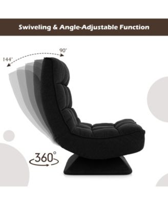5-Level Adjustable 360° Swivel Floor Chair with Massage Pillow