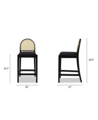 Set of 2 Rattan Counter Height Stools