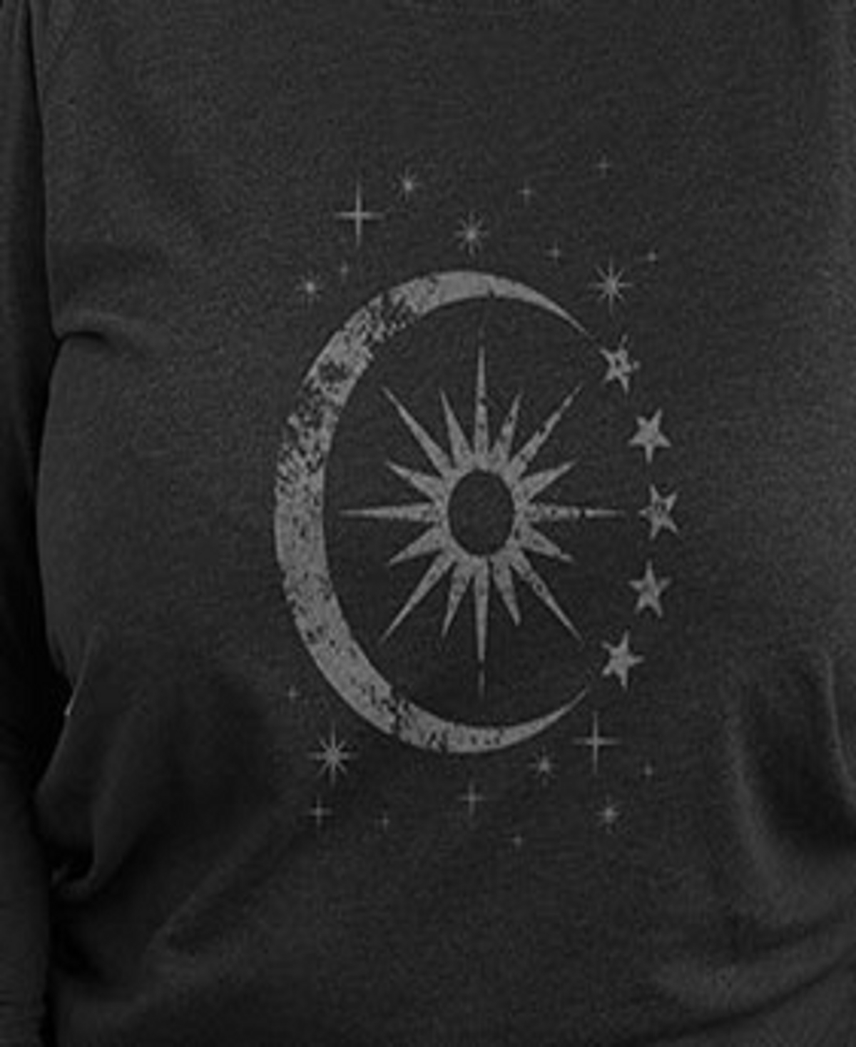 Hybrid Apparel Plus Size Trendy Stars Moon Graphic Pullover Top In Black