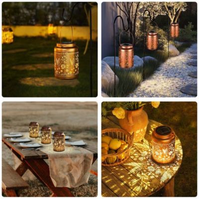 Hummingbird Solar Lantern Outdoor Hanging Waterproof Metal Decor Light Christmas Gifts Yard Patio Porch 2Pack