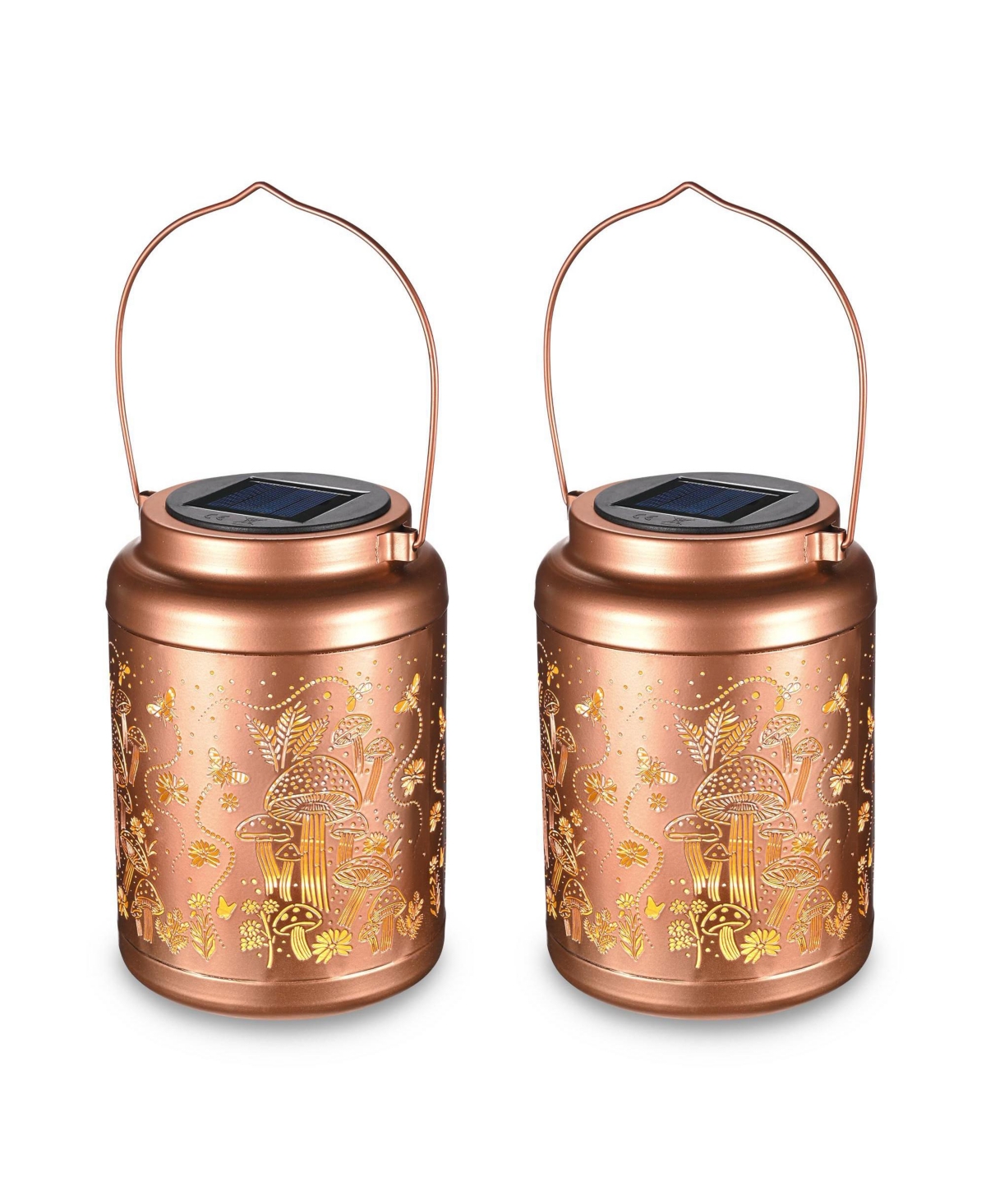 Hummingbird Solar Lantern Outdoor Hanging Waterproof Metal Decor Light Christmas Gifts Yard Patio Porch 2Pack - Natrual