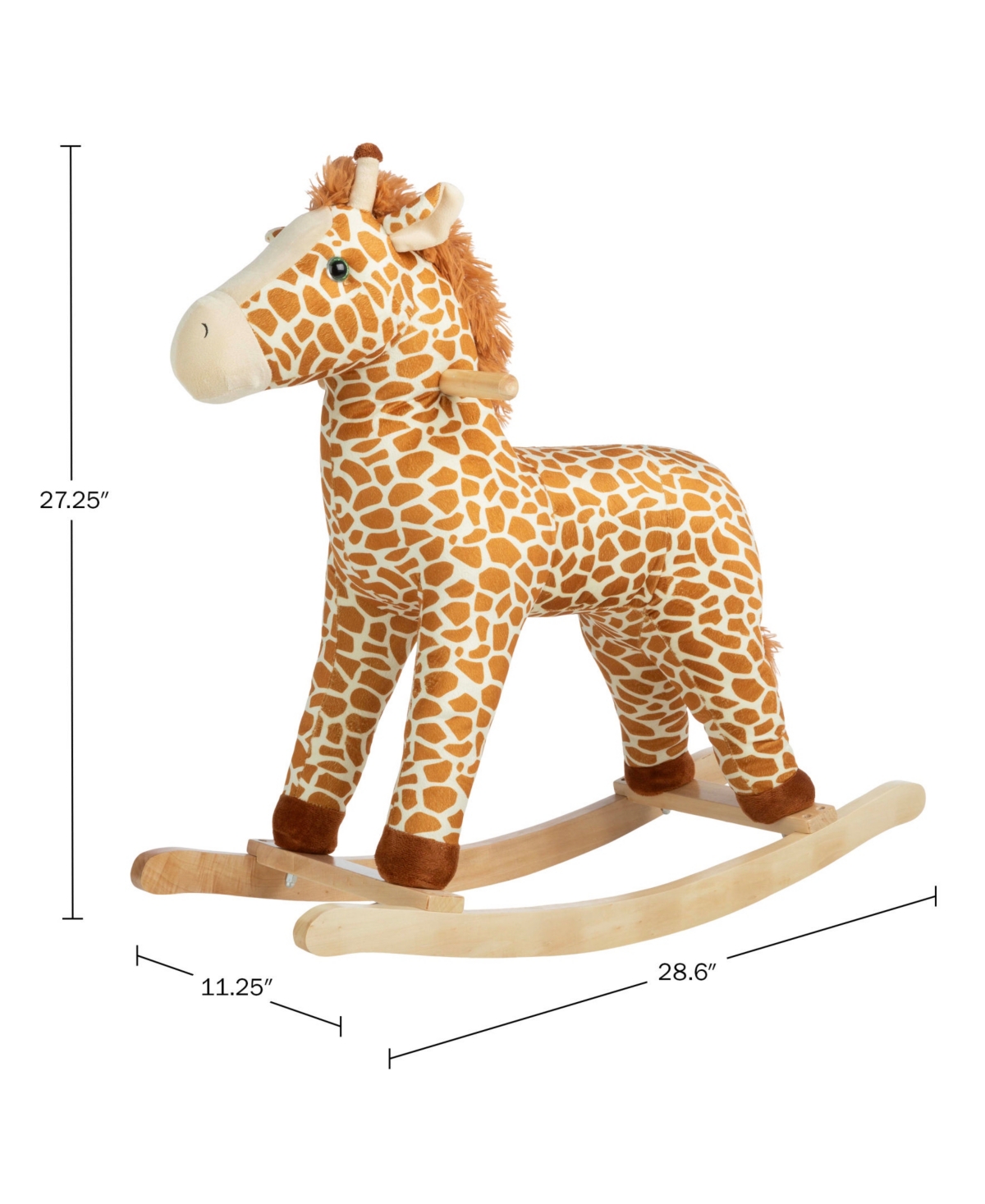 Trademark Global Happy Trails Giraffe Plush Rocking Horse In Brown