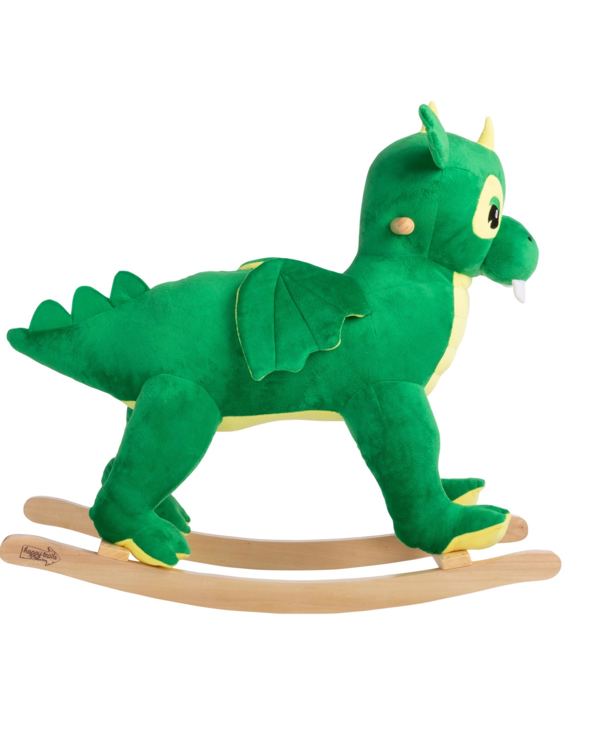 Trademark Global Happy Trails Plush Dinosaur Rocking Horse In Green
