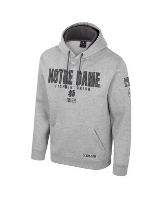 Men's Heather Gray Notre Dame Fighting Irish Oorah OHT Military Appreciation Pullover Hoodie