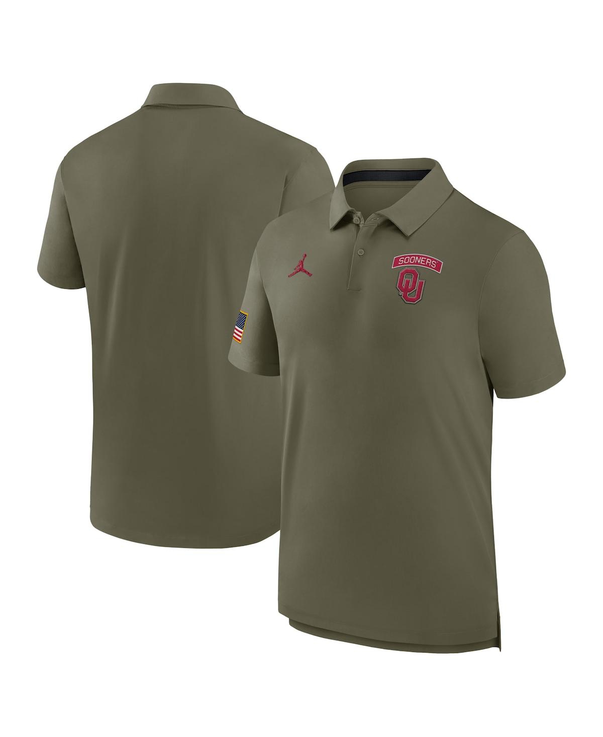 JORDAN MEN'S OLIVE OKLAHOMA SOONERS 2024 MILITARY APPRECIATION TOUR PERFORMANCE POLO 