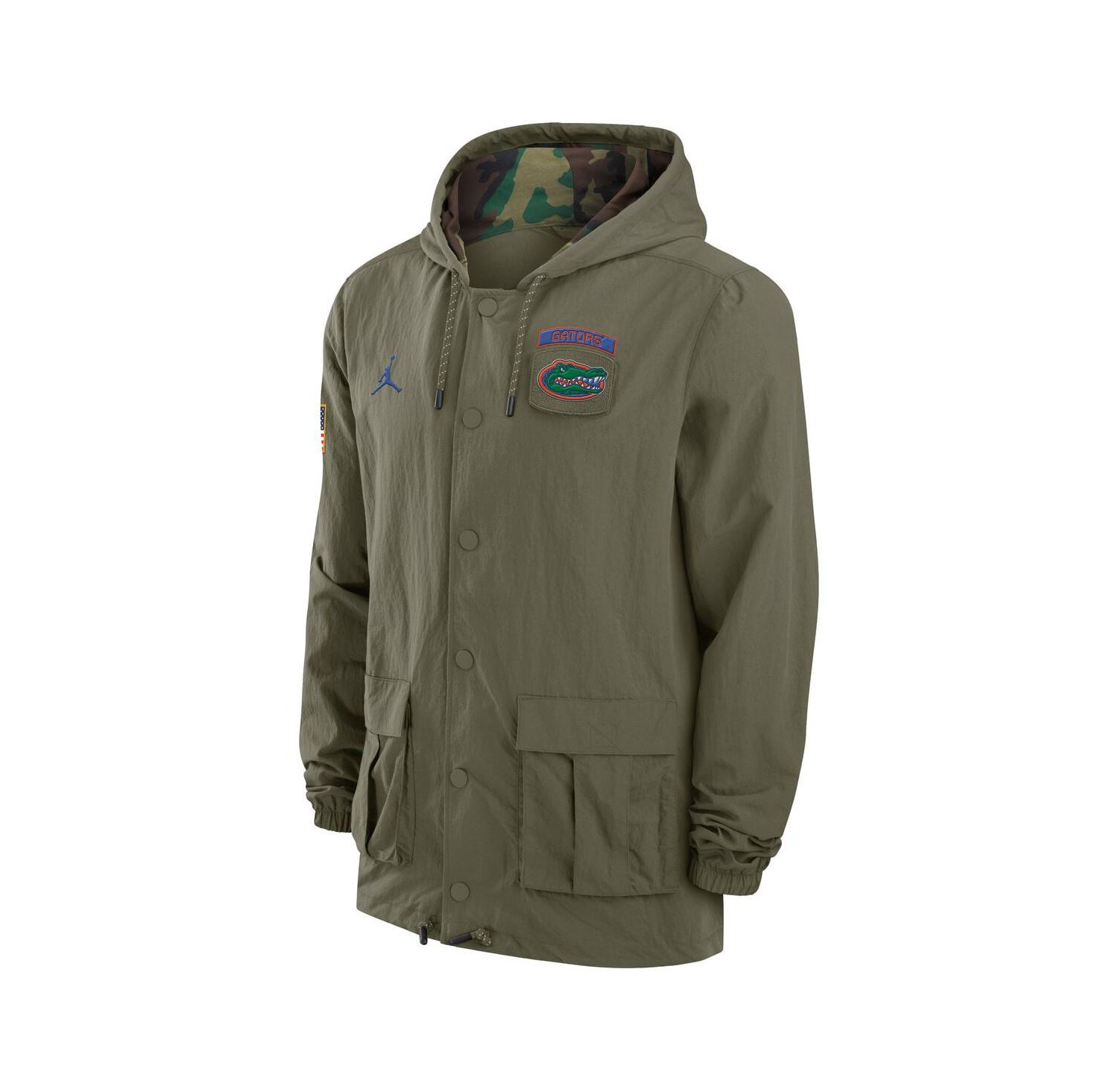 Men's Olive Florida Gators 2024 Military Appreciation Full-Snap Hoodie Military Jacket