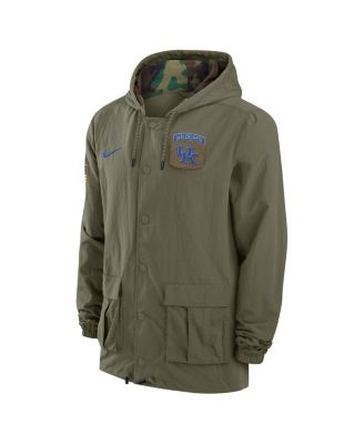 Men's Olive Kentucky Wildcats 2024 Military Appreciation Full-Snap Hoodie Military Jacket